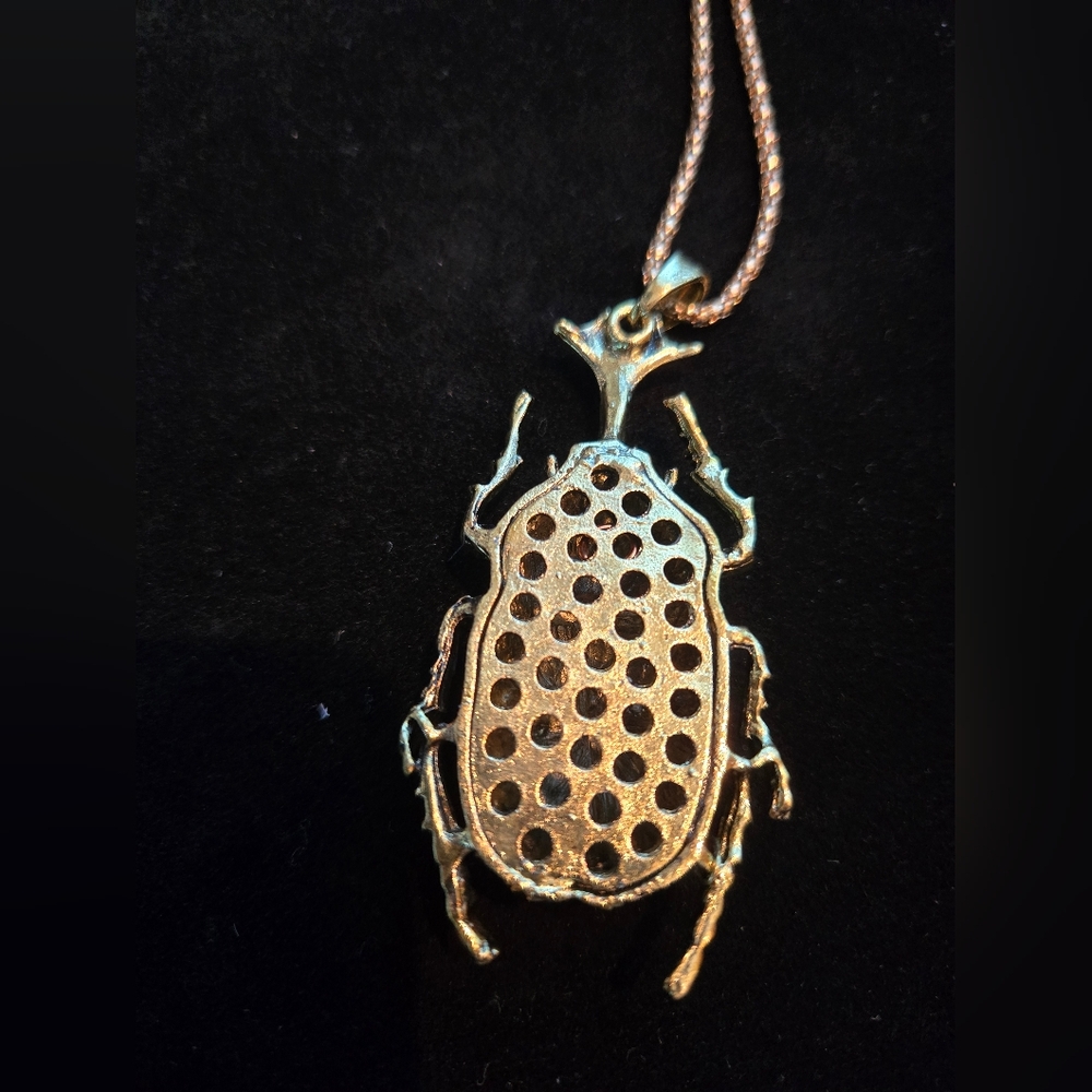 Multicolor Beetle Pendant Necklace - Picture 4 of 5